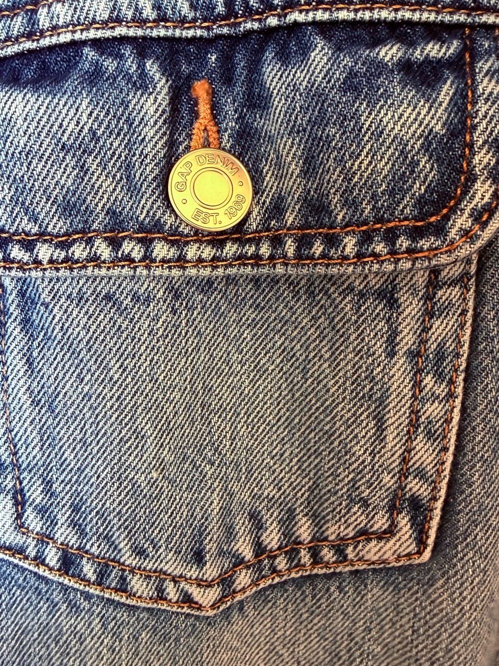 GAP Blue Denim Jacket with Cream Sherpa Lining - Picture 4 of 11